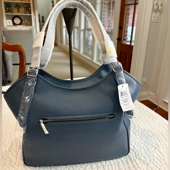 Coach NEW WITH TAGS Meadow Denim Pebbled Leather Shoulder Bag + authenticity 📝 - Picture 12 of 16